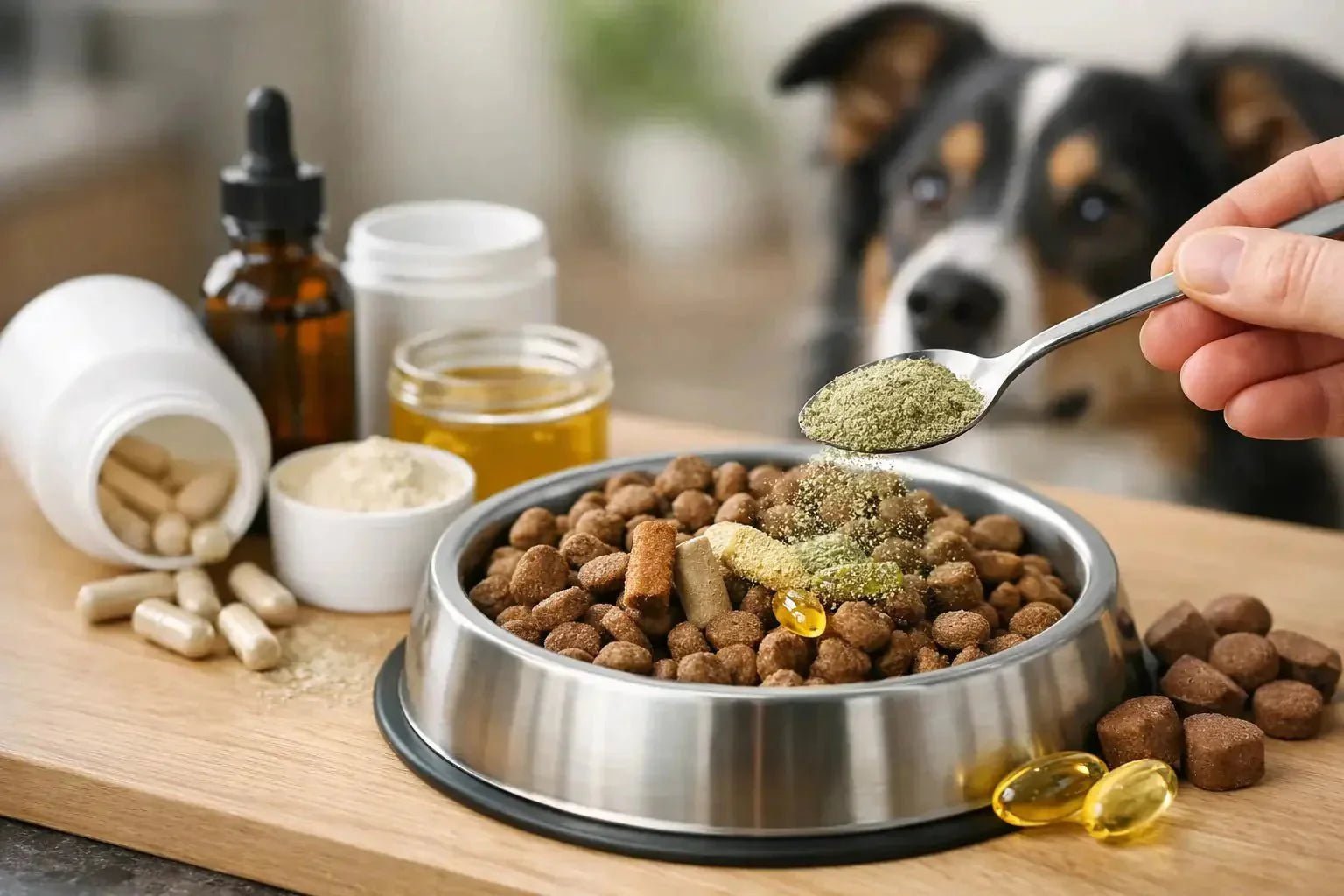 adding supplements to dog kibble benefits for digestion joints and coat health
