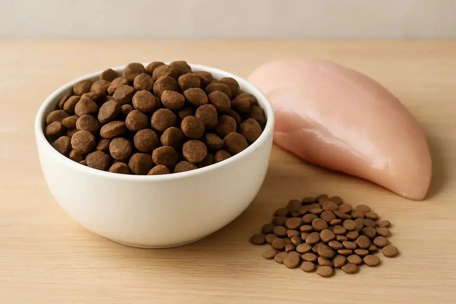 grain free high protein dog food kibble close up meat based formula UK