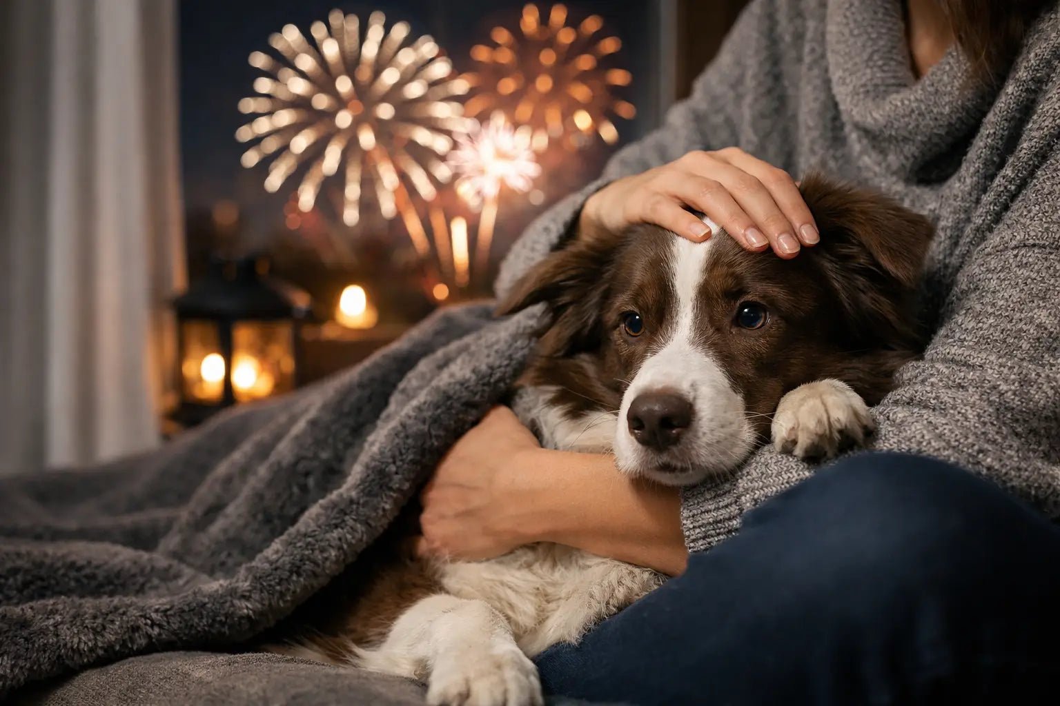 how to calm dogs on bonfire night reduce anxiety fear and stress UK