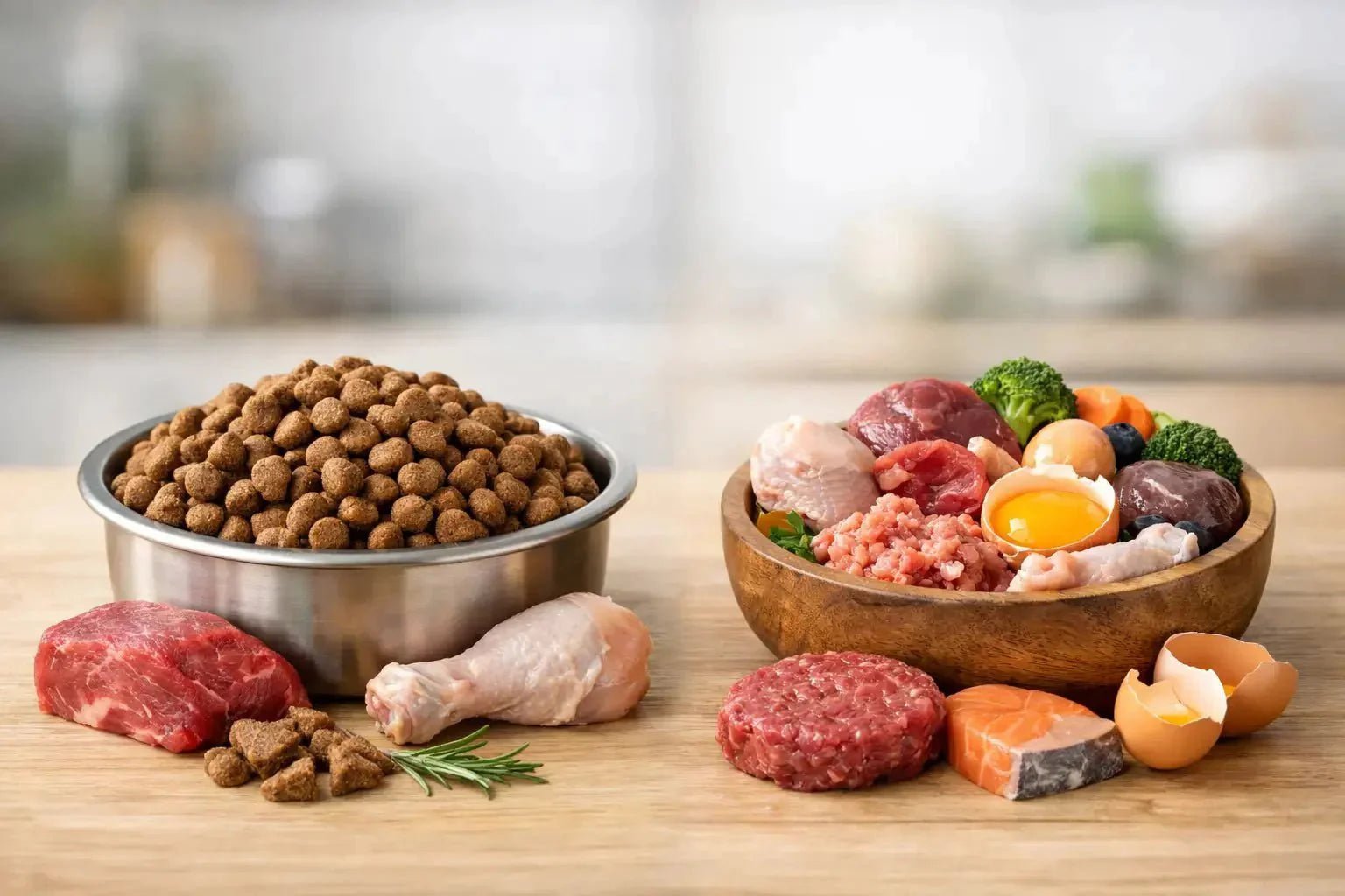 raw vs kibble for dogs UK nutrition digestion and cost comparison