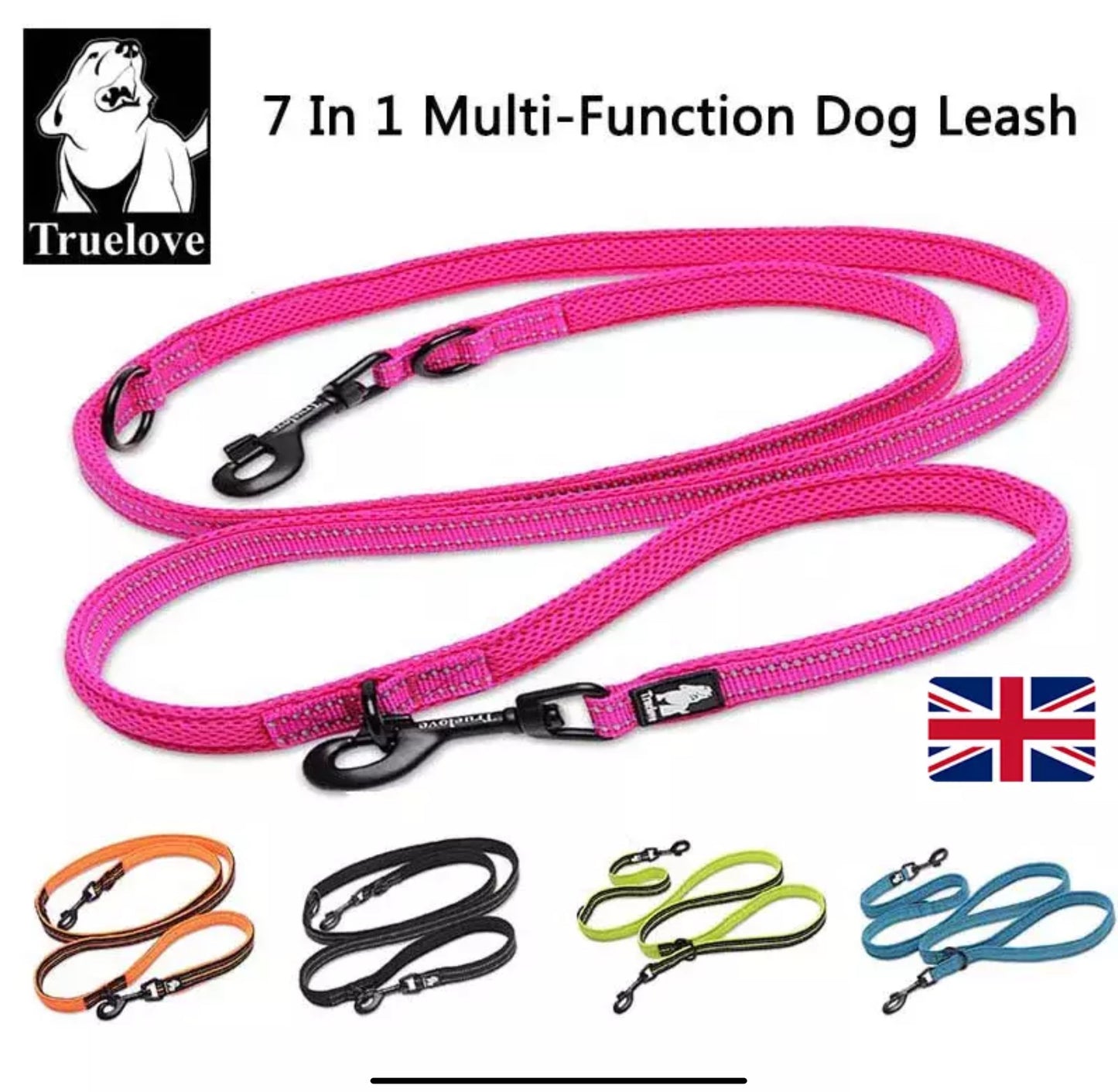 TrueLove 7 in 1 Multi-Function Dog Leash (Medium)