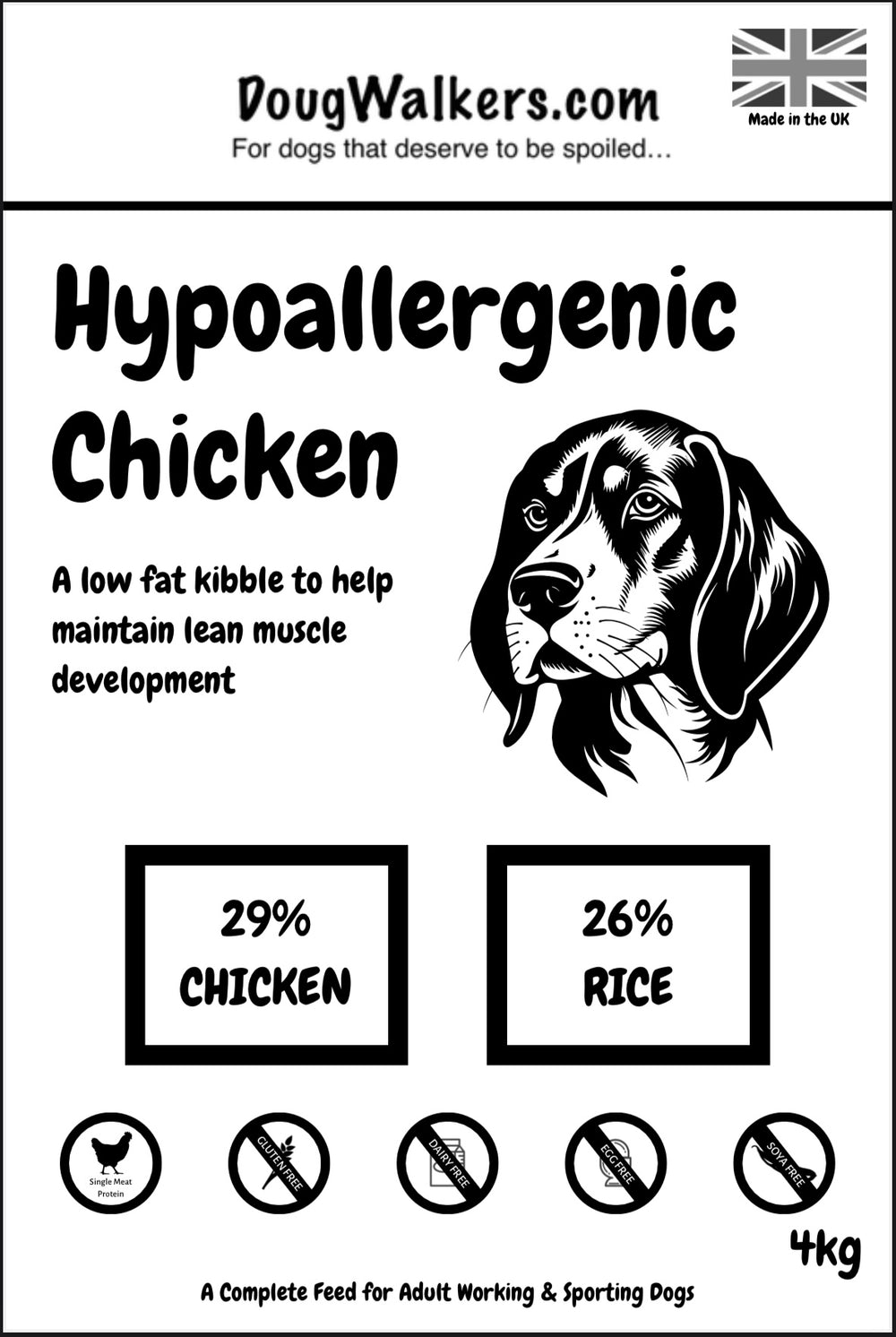 Hypoallergenic Chicken (29% Chicken) 4kg