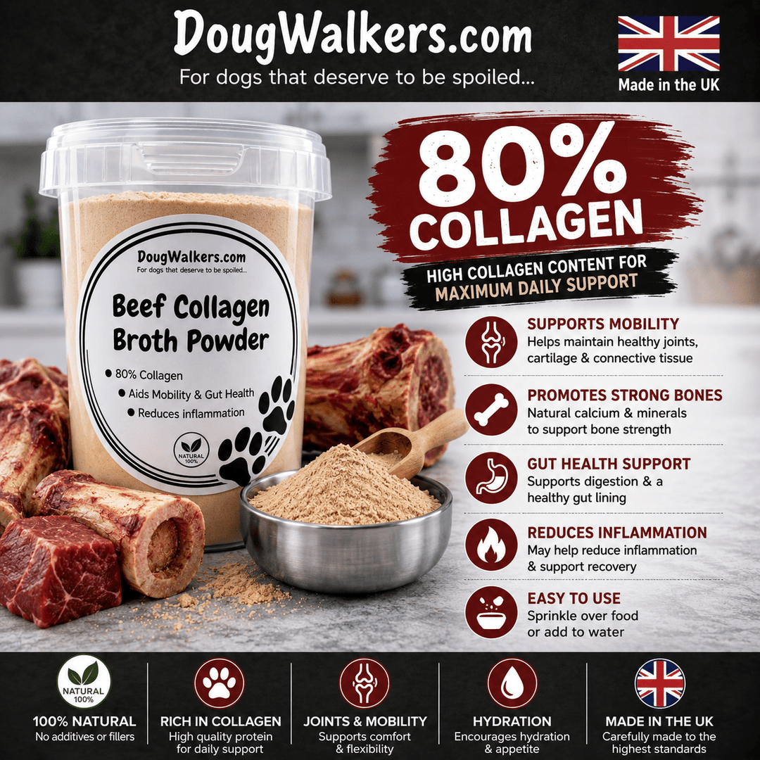 Beef Collagen Broth Powder For Dogs UK | 80% Collagen Support 180g - Doug Walkers