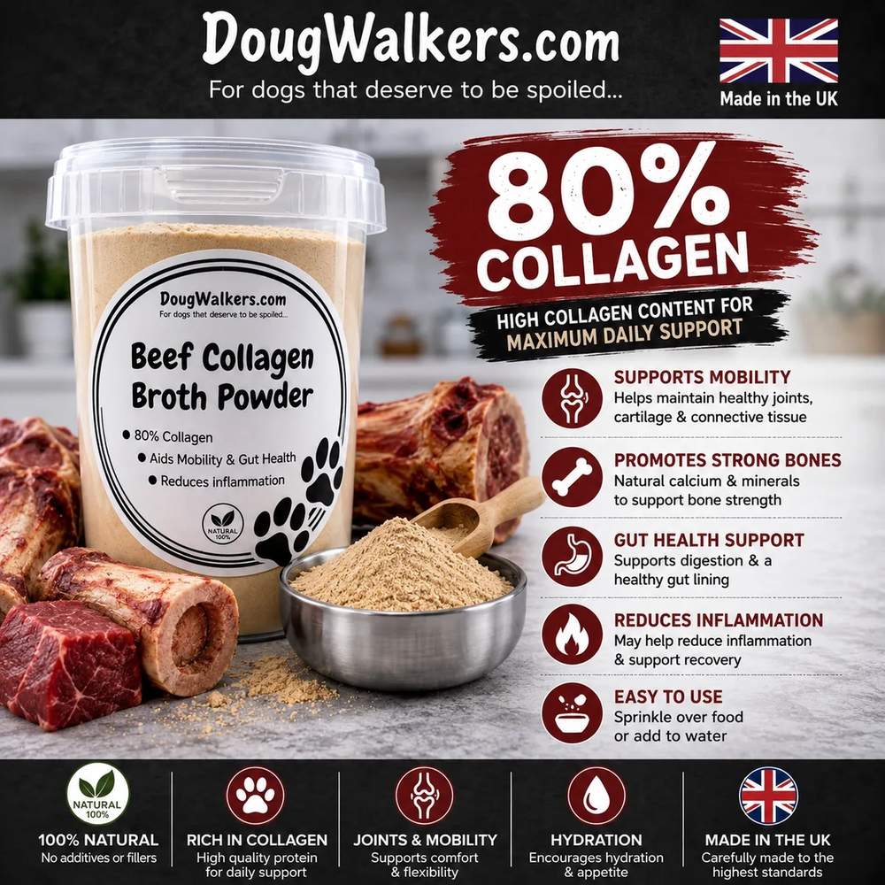 Beef Collagen Broth Powder For Dogs UK | 80% Collagen Support - Doug Walkers