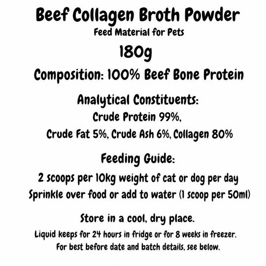 Beef Collagen Broth Powder For Dogs UK | 80% Collagen Support - Doug Walkers