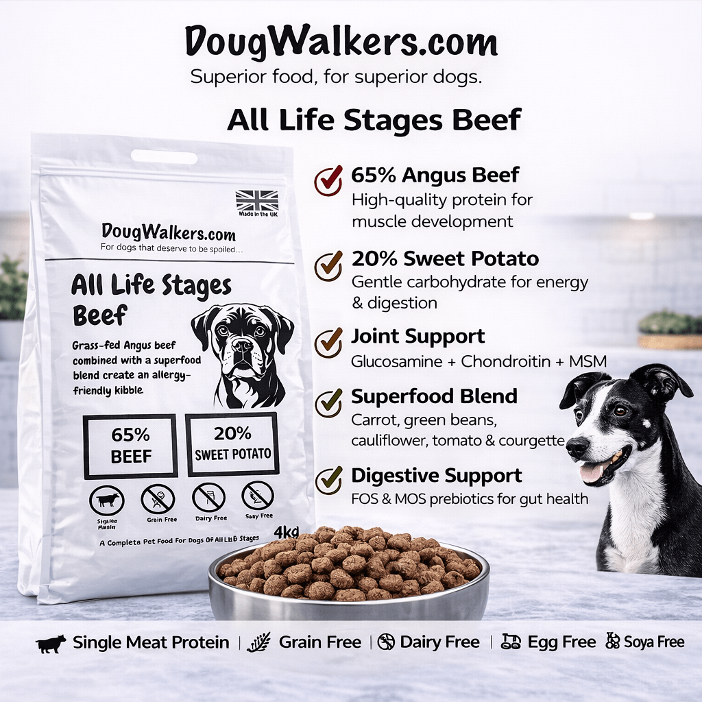 Deluxe Grain - Free Grass-Fed Beef Dog Food UK - 4kg - Doug Walkers