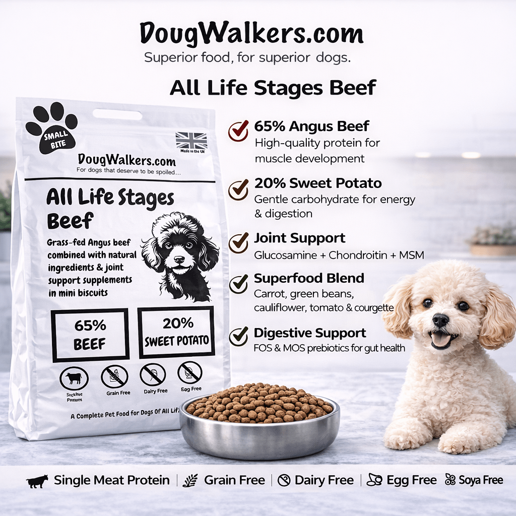 Deluxe Grain - Free Small Bite Beef Dog Food UK - 4kg - Doug Walkers
