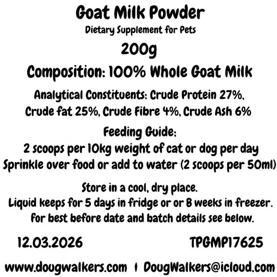 Goat Milk Powder for Dogs UK – Digestive &amp; Probiotic Support - Doug Walkers
