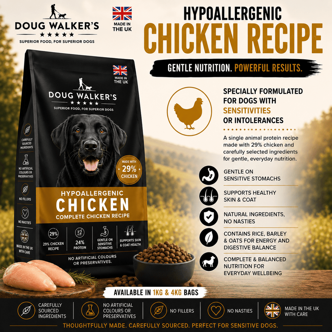 Hypoallergenic Chicken Dry Dog Food UK – Sensitive Digestion Formula - Doug Walkers