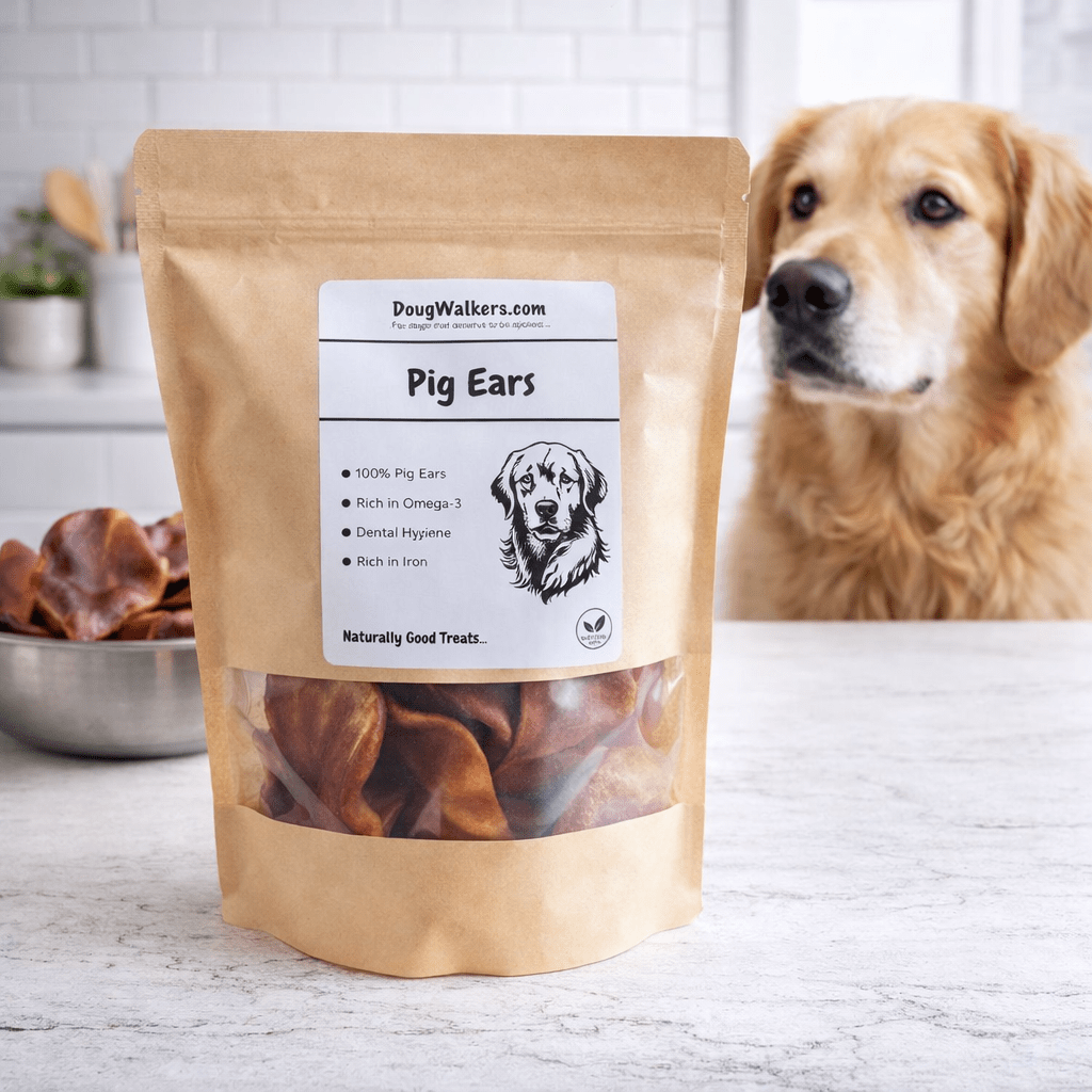 Natural Pig Ears for Dogs UK – 4 Pack - Doug Walkers