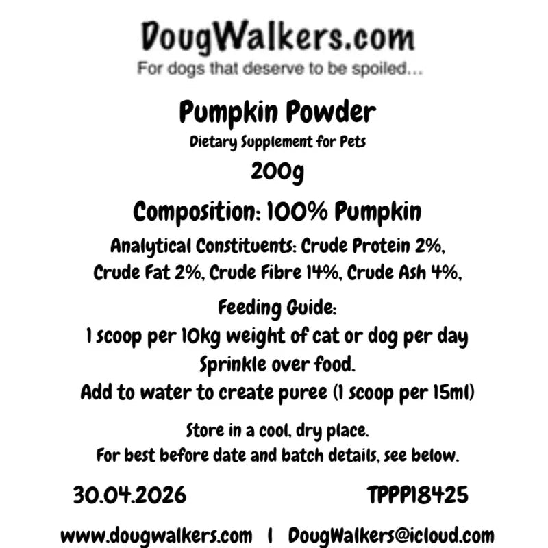 Pumpkin Powder for Dogs UK – Digestive Support Supplement - Doug Walkers